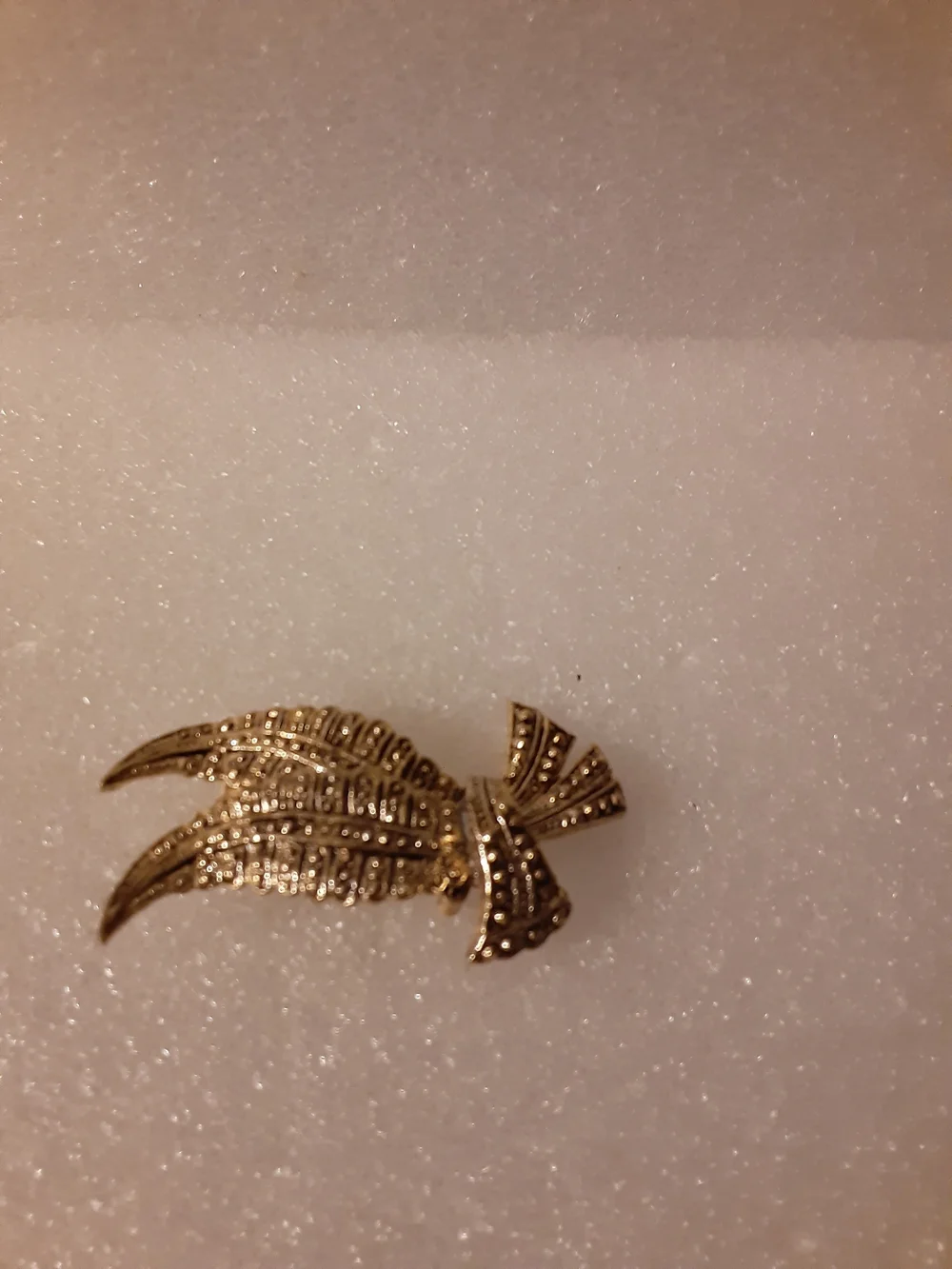 Gerry's Gold Tone Double Fern Leaf Brooch | Textured Feather Design Vintage